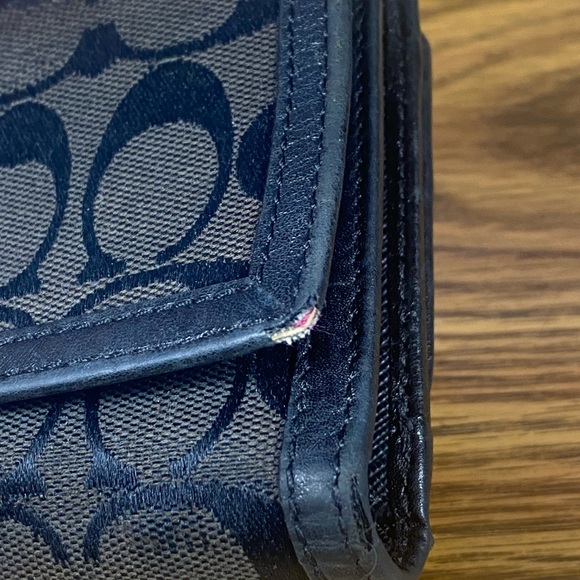 Coach Black and Brown Legacy Signature Checkbook Wallet - Picture 3 of 13